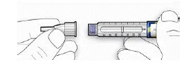 Line up the needle with the pen - Illustration